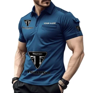 Triumph Poloshirt mit Tasche, All Over Print Pololshirt für Männer Triumph Fan CAR450051325394 - Marineblau