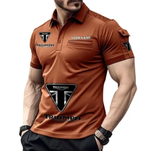Triumph Poloshirt mit Tasche, All Over Print Pololshirt für Männer Triumph Fan CAR450051325394 - Orange