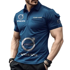 Volvo Poloshirt mit Tasche, All Over Print Pololshirt für Männer Volvo Fan CAR450051325396 - Marineblau