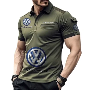 Volkswagen Poloshirt mit Tasche, All Over Print Pololshirt für Männer Volkswagen Fan CAR450051325397 - Grün