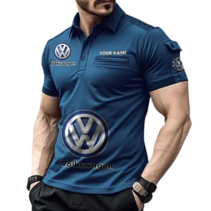 Volkswagen Poloshirt mit Tasche, All Over Print Pololshirt für Männer Volkswagen Fan CAR450051325397 - Marineblau