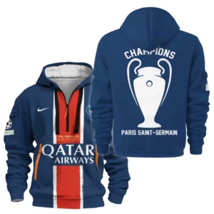 Paris Saint-Germain Kapuzenpullover mit halbem Kapuzenpullover mit halbem Reißverschluss UEFA Meistrite Liiga 2025 For Fan Paris Saint-Germain HVN1033PSG053125HODZ