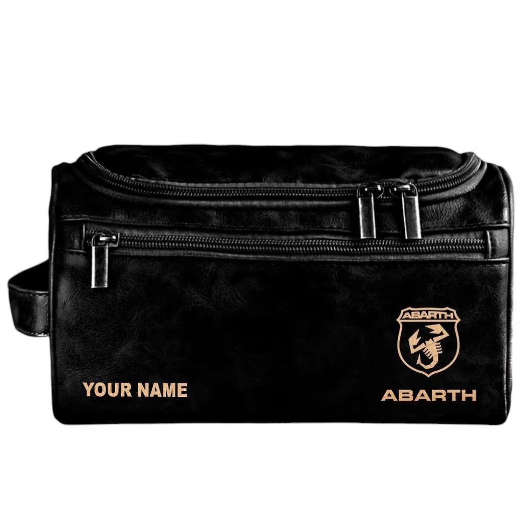 Abarth Ledertasche, Personalisierte Kulturtasche - Schwarz CAR44005072533