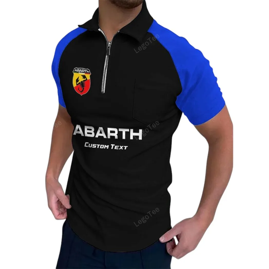Abarth Poloshirt mit Reißverschluss, Geschenk für Abarth Fan - Blue CAR129021025301-1