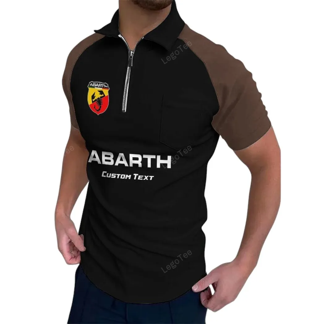 Abarth Poloshirt mit Reißverschluss, Geschenk für Abarth Fan - Brown CAR129021025301-2