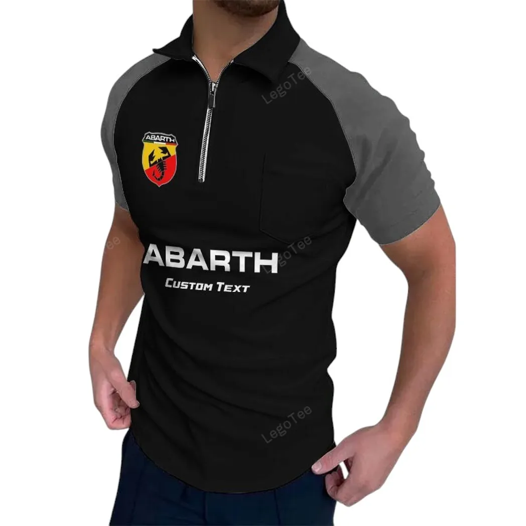 Abarth Poloshirt mit Reißverschluss, Geschenk für Abarth Fan - Gray CAR129021025301-4