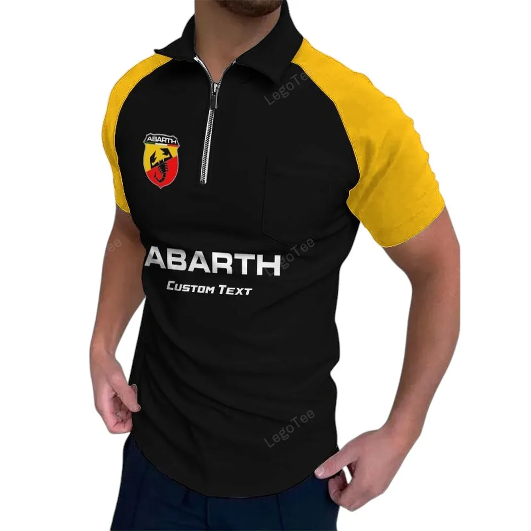 Abarth Poloshirt mit Reißverschluss, Geschenk für Abarth Fan - Yellow CAR129021025301-7