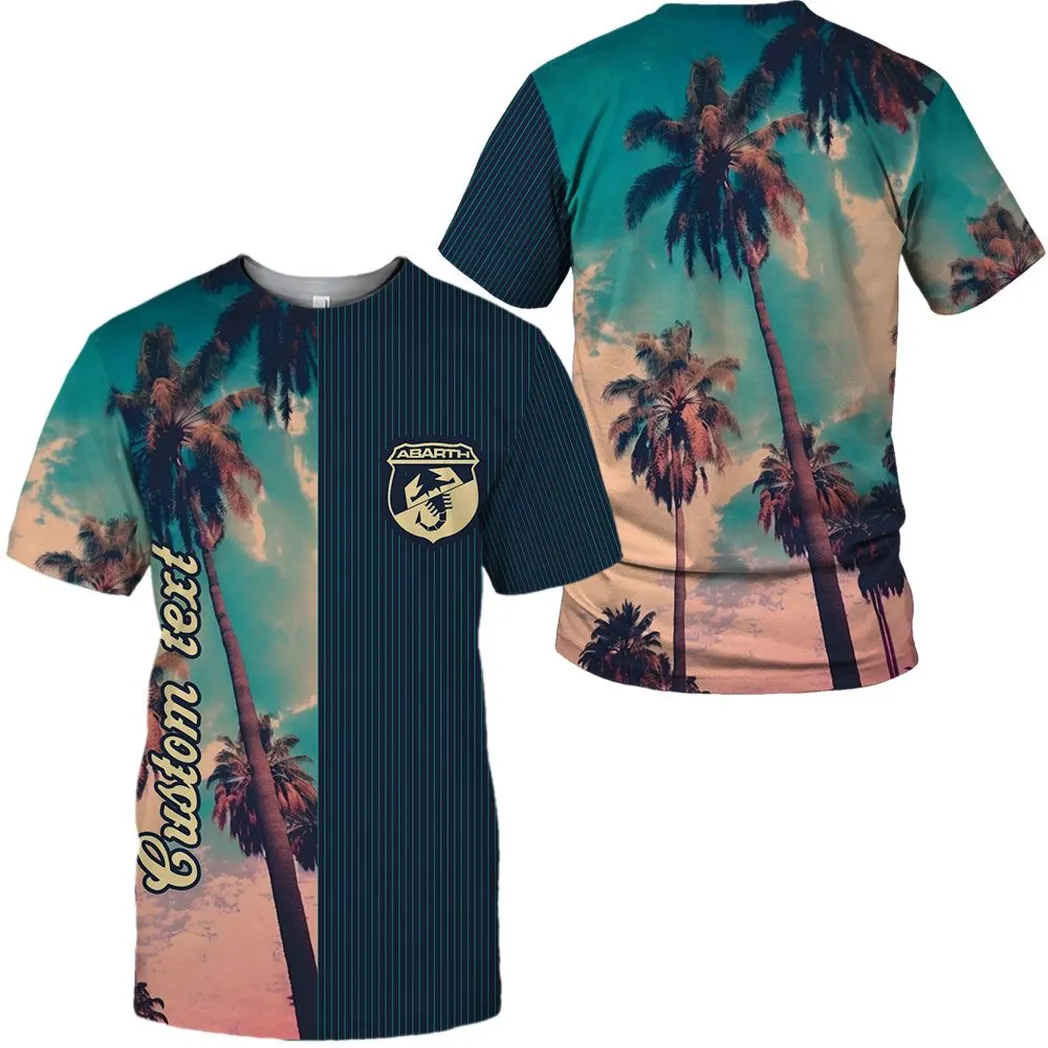 Abarth Vintage T-Shirt mit Palmen, Personalisiert Hemd CAR431041625395