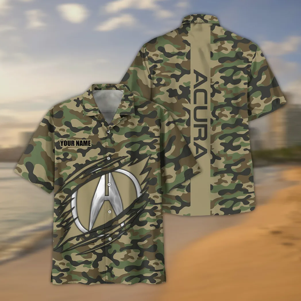 Acura Hawaiihemd im Camouflage-Stil, Oversized CAR210040825687