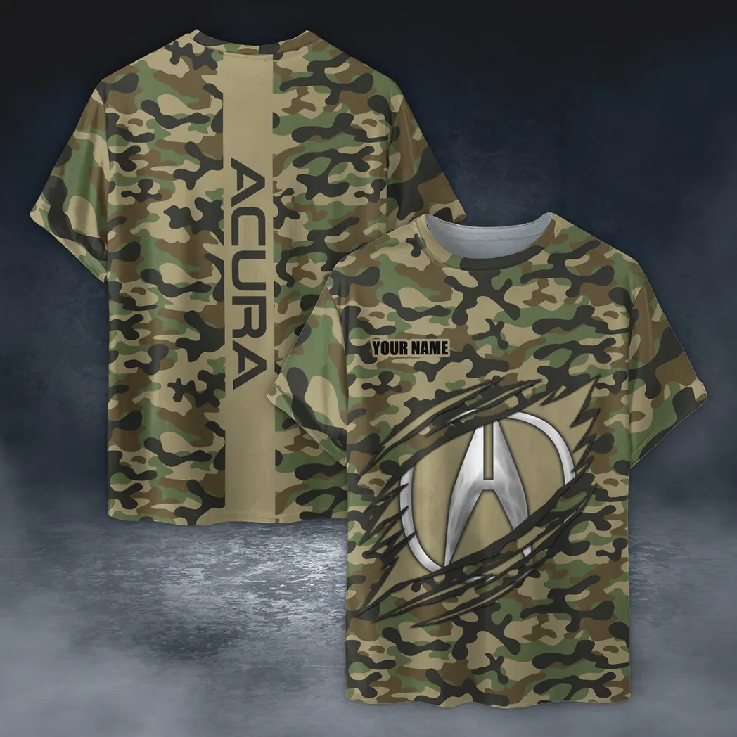 Acura T-Shirt im Camouflage-Stil, Oversized Hemd CAR210040825687