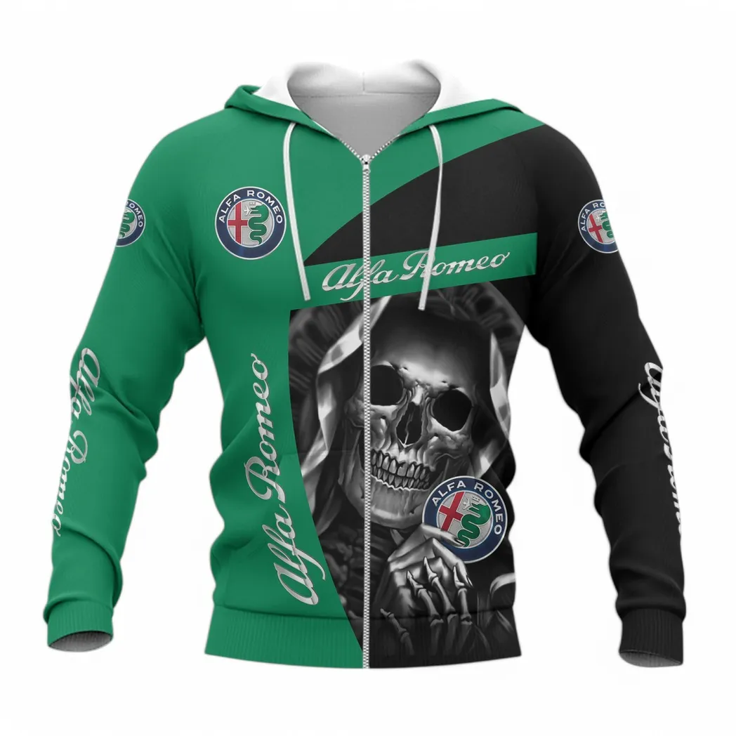 Alfa Romeo Hoodie mit reißverschluss, Allover-Druck Hoodie Alfa Romeo Fan CAR6702212572