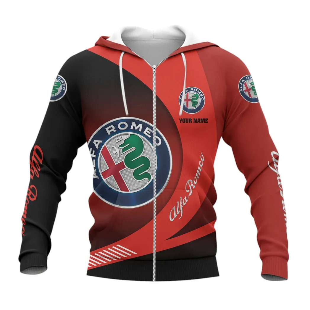 Alfa Romeo Hoodie mit reißverschluss, Allover-Druck Hoodie Alfa Romeo Fan CAR7402222501