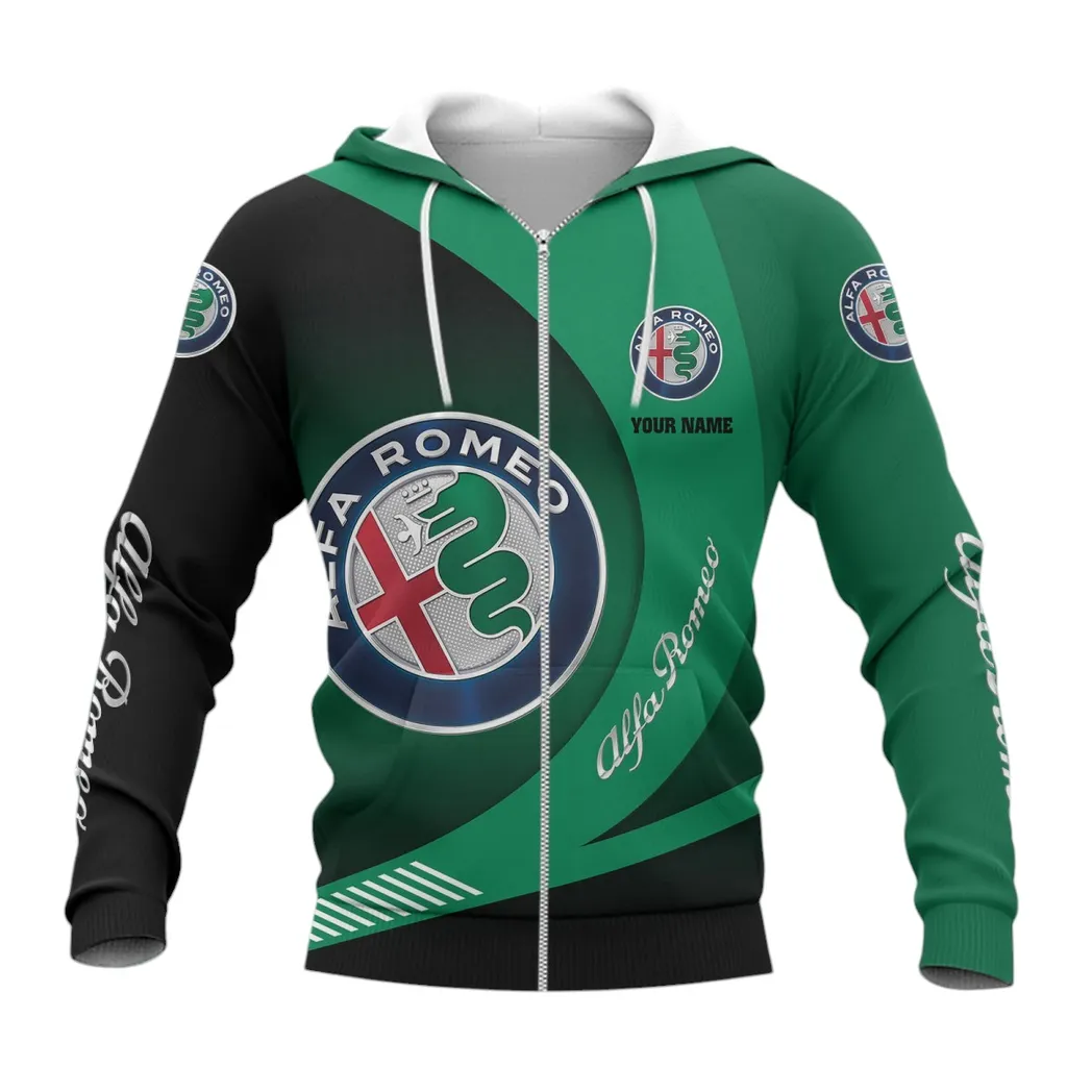 Alfa Romeo Hoodie mit reißverschluss, Allover-Druck Hoodie Alfa Romeo Fan CAR7402222502