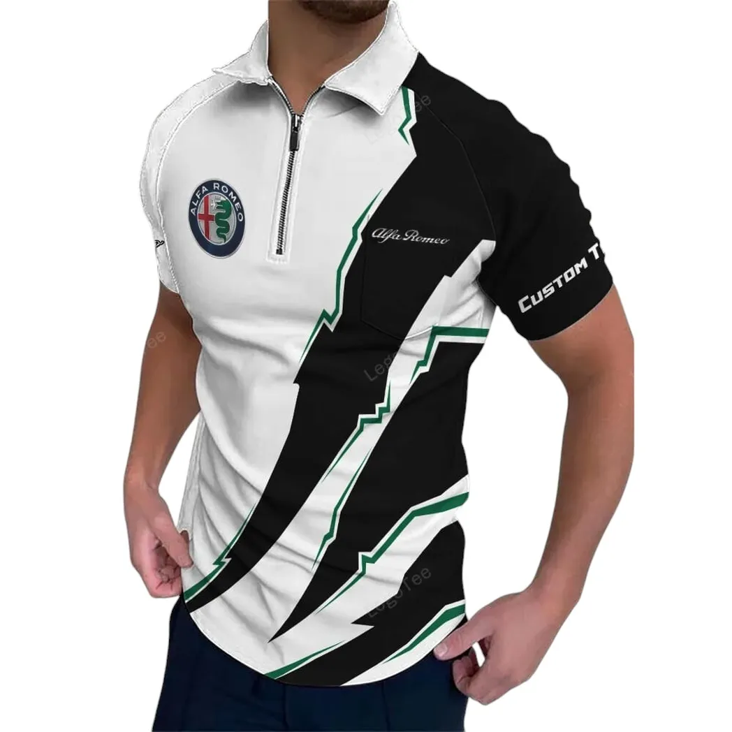 Alfa Romeo Poloshirt mit Reißverschluss, Geschenk für Alfa Romeo Fan CAR128021025079