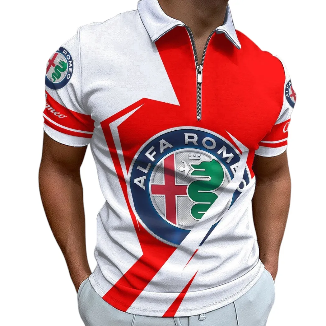 Alfa Romeo Poloshirt mit Reißverschluss, Geschenk für Alfa Romeo Fan CAR3202122528