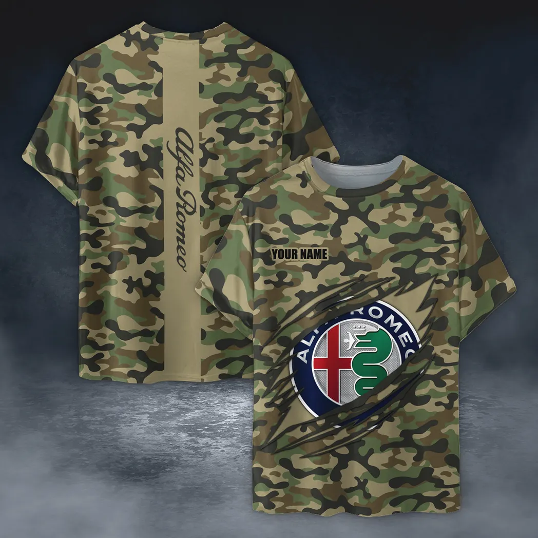 alfa romeo t shirt im camouflage stil oversized hemd car210040825688 8rr9z