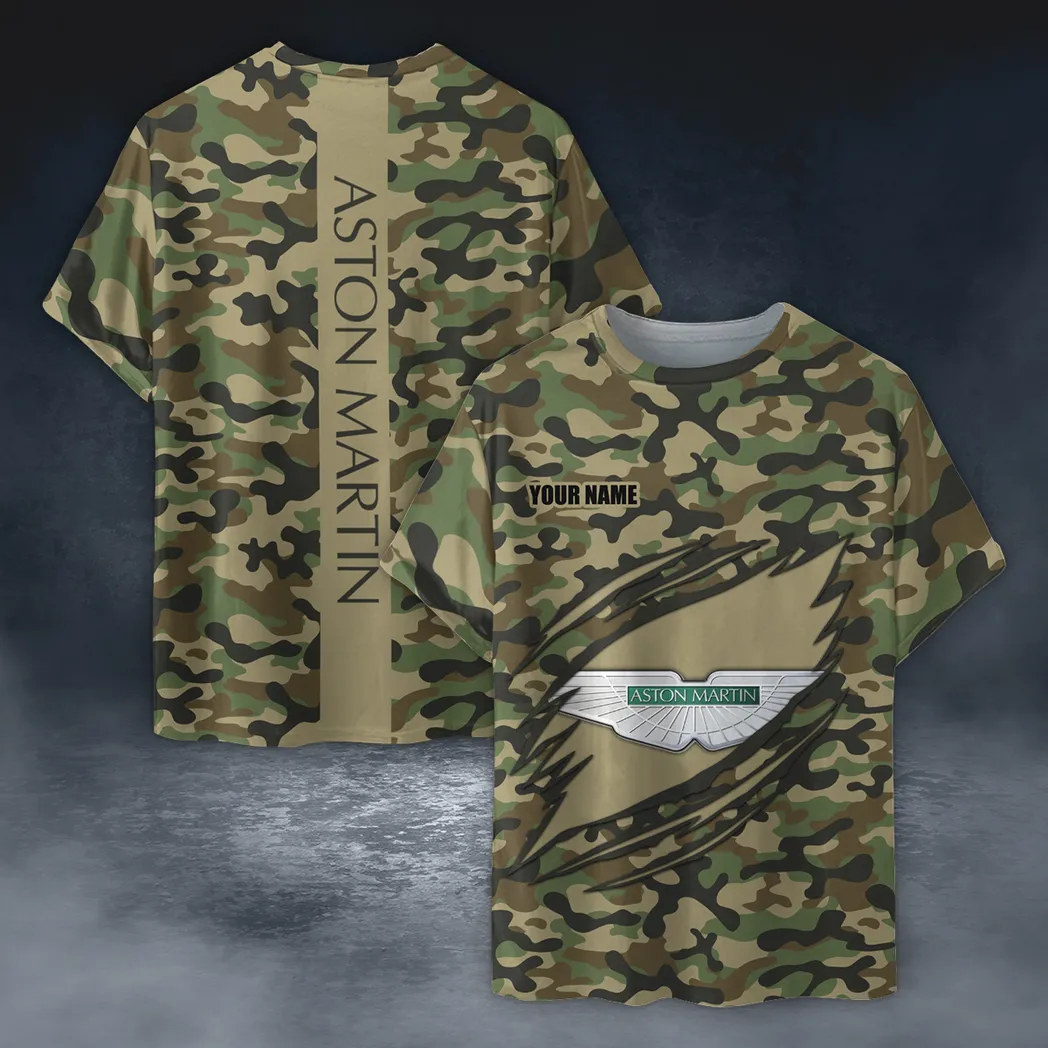 Aston Martin T-Shirt im Camouflage-Stil, Oversized Hemd CAR210040825748