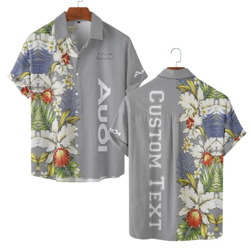 Audi Hawaiihemd für Männer, Hawaiian Shirt für Audi Fan CAR1230304000 - Grey