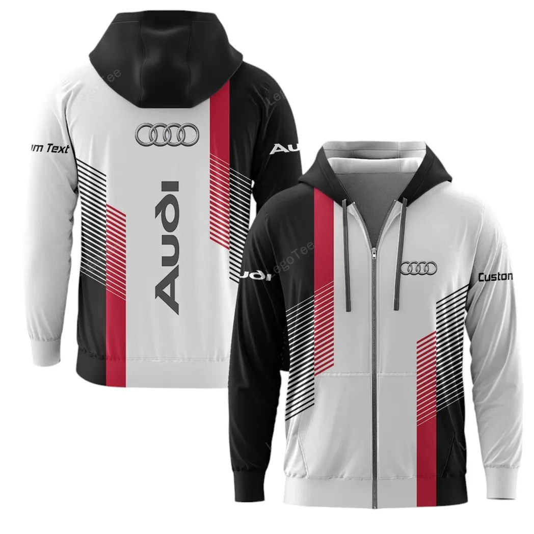 Audi Hoodie mit reißverschluss, Allover-Druck Hoodie Audi Fan CAR10703122505