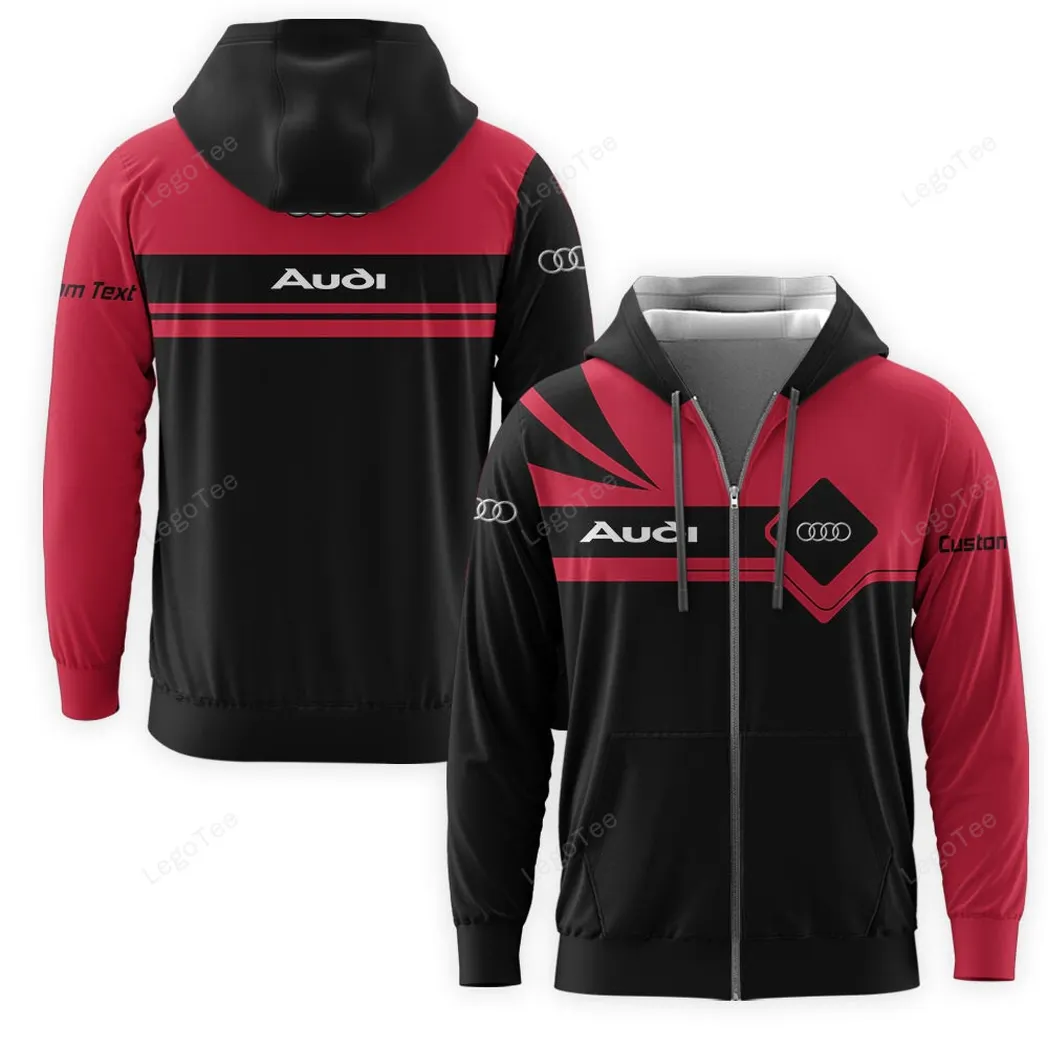 Audi Hoodie mit reißverschluss, Allover-Druck Hoodie Audi Fan CAR9803032504