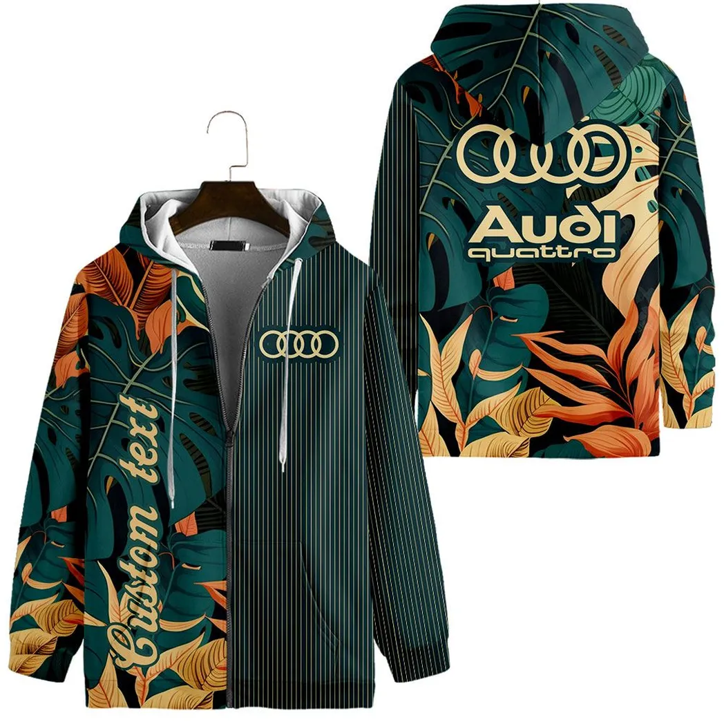 Audi Quattro Vintage Hoodie mit reißverschluss, All-over-print Hoodie CAR434041725231