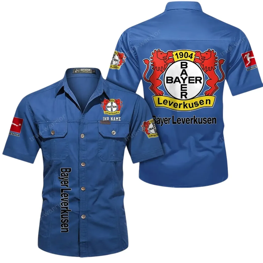 bayer 04 leverkusen hemd mit kurzen rmeln all over print kurzarmhemd bde11052625264 cowboyblau tm4ch