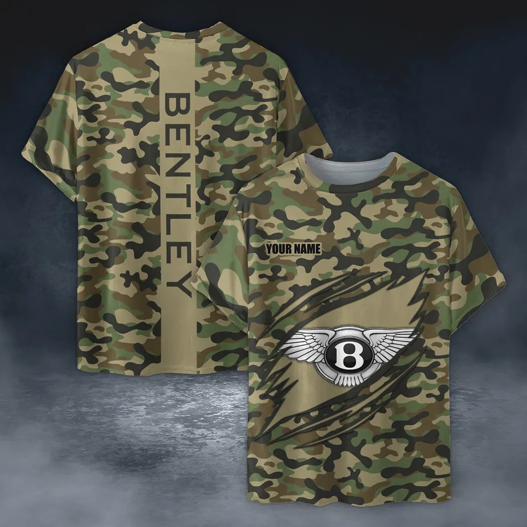 Bentley T-Shirt im Camouflage-Stil, Oversized Hemd CAR210040825690
