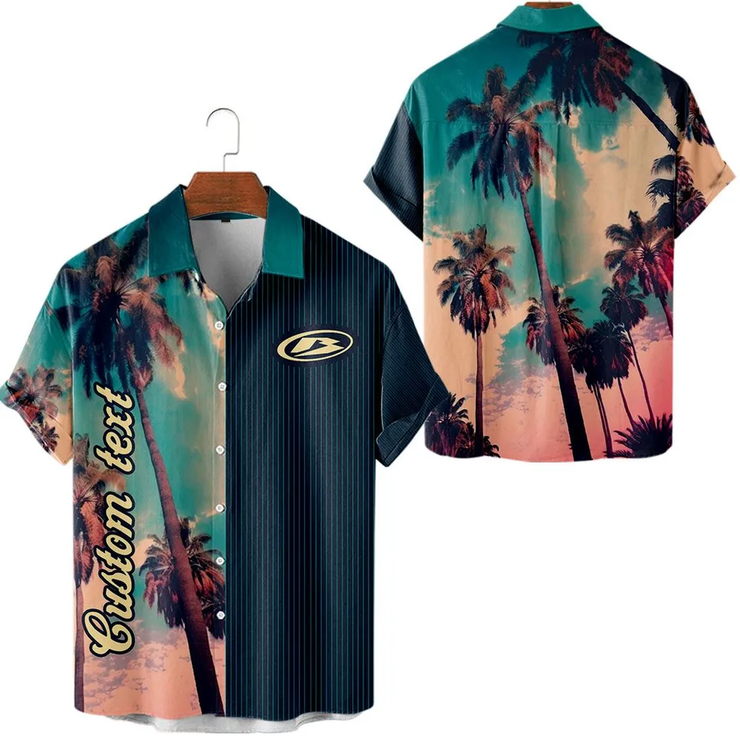 Beta Racing Vintage Hawaiihemd mit Palmen, Personalisiert Allover-Autodruck Hawaiian Shirt CAR431041625385