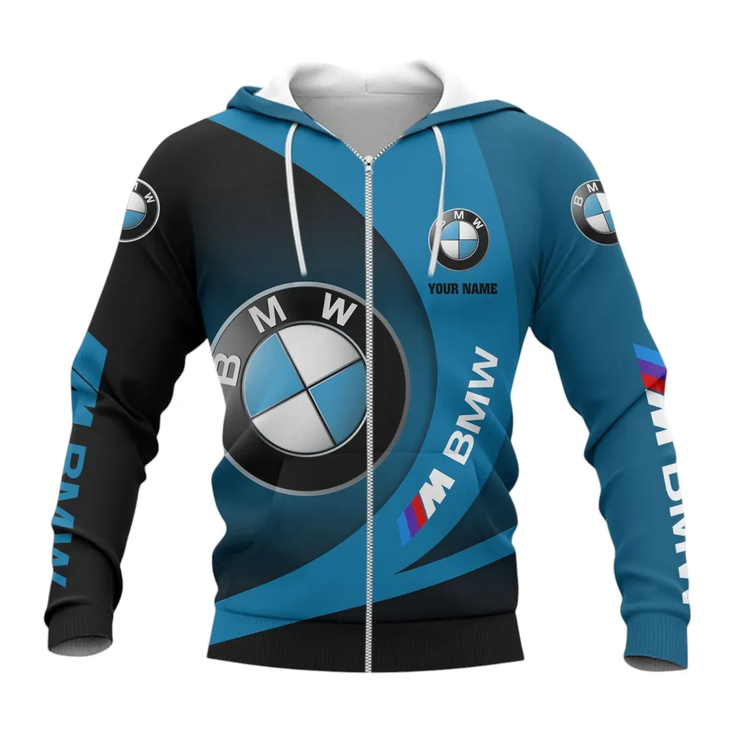 BMW M Car Hoodie mit reißverschluss, Allover-Druck Hoodie BMW M Car Fan CAR7402222507