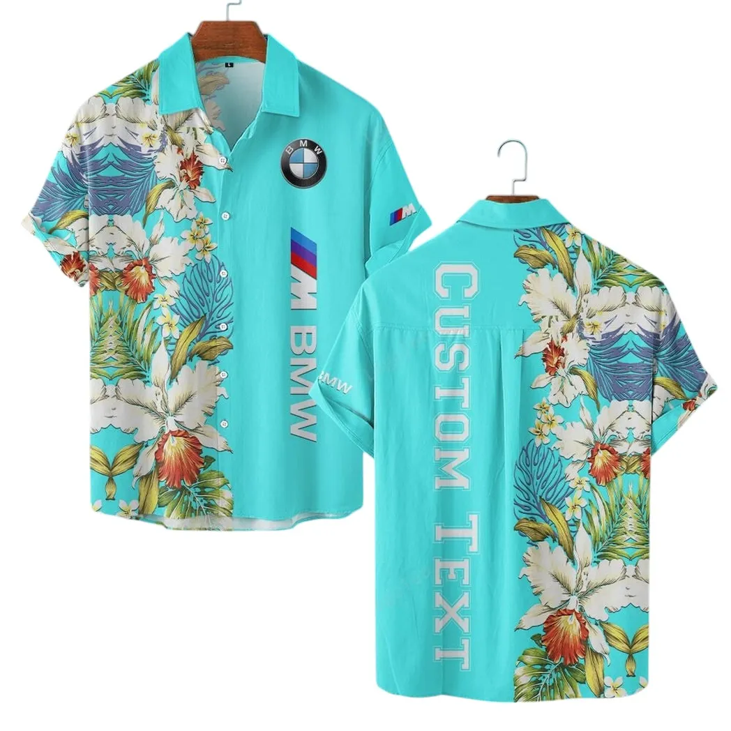BMW M Hawaiihemd für Männer, Hawaiian Shirt für BMW M Fan CAR1230304008 - Cyan