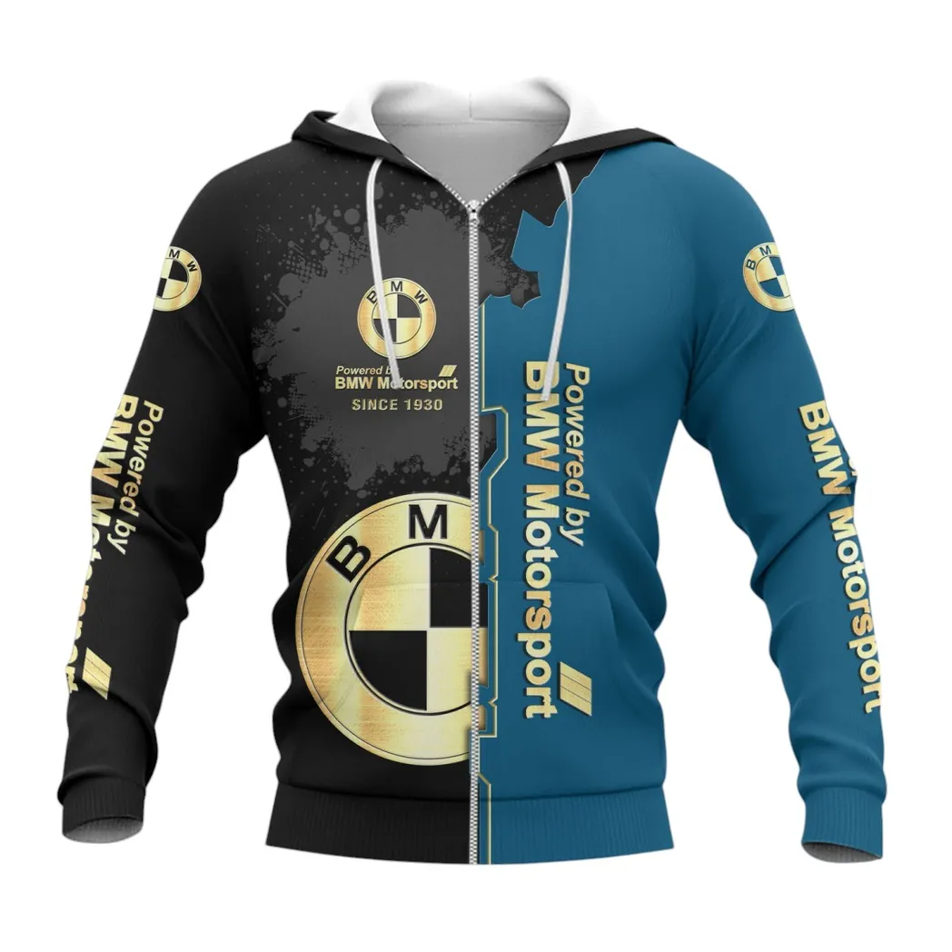 BMW Motorsport Hoodie mit reißverschluss, Allover-Druck Hoodie BMW Motorsport Fan CAR44021725006-3