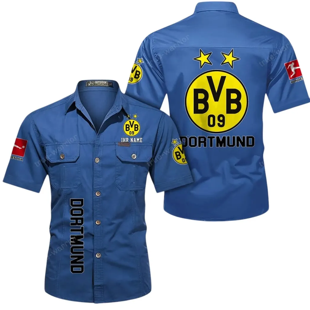 borussia dortmund hemd mit kurzen rmeln all over print kurzarmhemd bde11052625275 cowboyblau