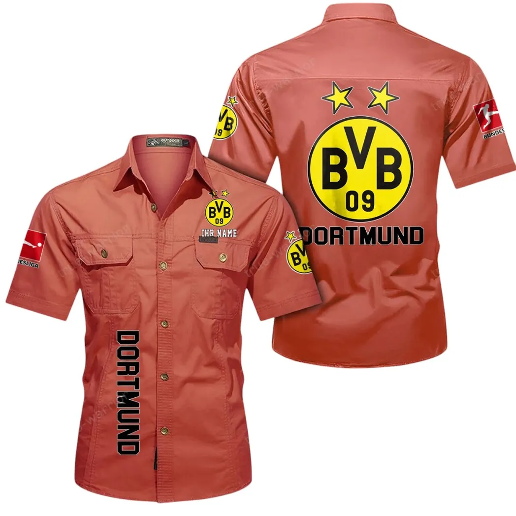 Borussia Dortmund Hemd mit kurzen Ärmeln, All-Over-Print Kurzarmhemd BDE11052625275 - Rot