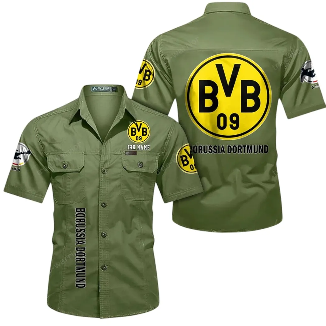 Borussia Dortmund II Hemd mit kurzen Ärmeln, All-Over-Print Kurzarmhemd BDE11052625241 - Fruchtgrün