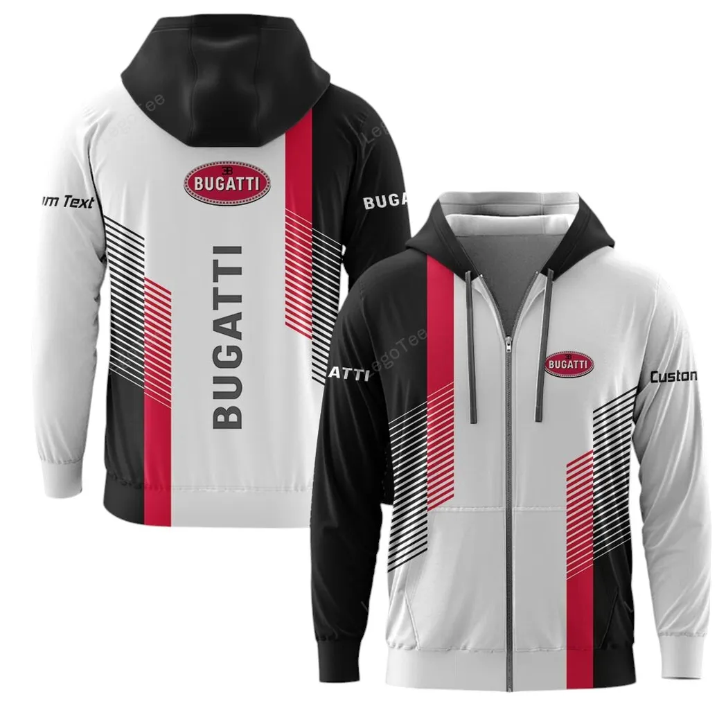 Bugatti Hoodie mit reißverschluss, Allover-Druck Hoodie Bugatti Fan CAR10703122509