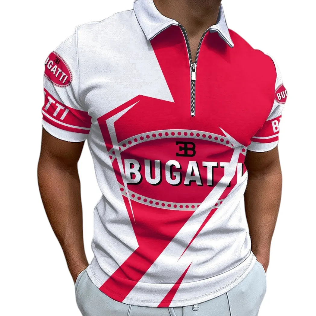Bugatti Poloshirt mit Reißverschluss, Geschenk für Bugatti Fan CAR3202122571