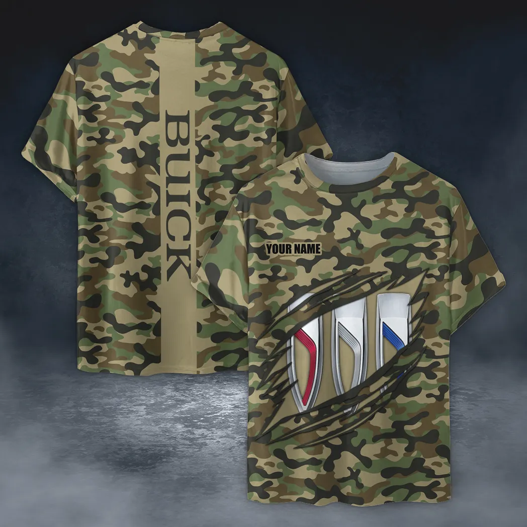 Buick T-Shirt im Camouflage-Stil, Oversized Hemd CAR210040825692