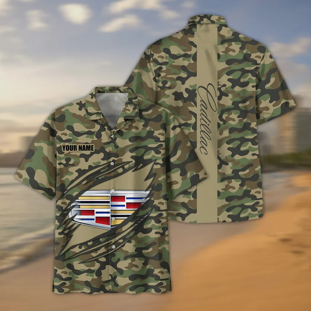 cadillac hawaiihemd im camouflage stil oversized car210040825693 tztmq