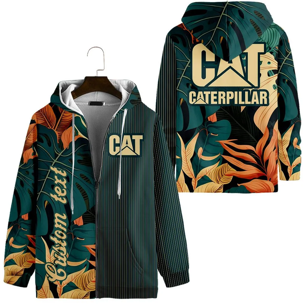 Caterpillar Inc Vintage Hoodie mit reißverschluss, All-over-print Hoodie CAR434041725241