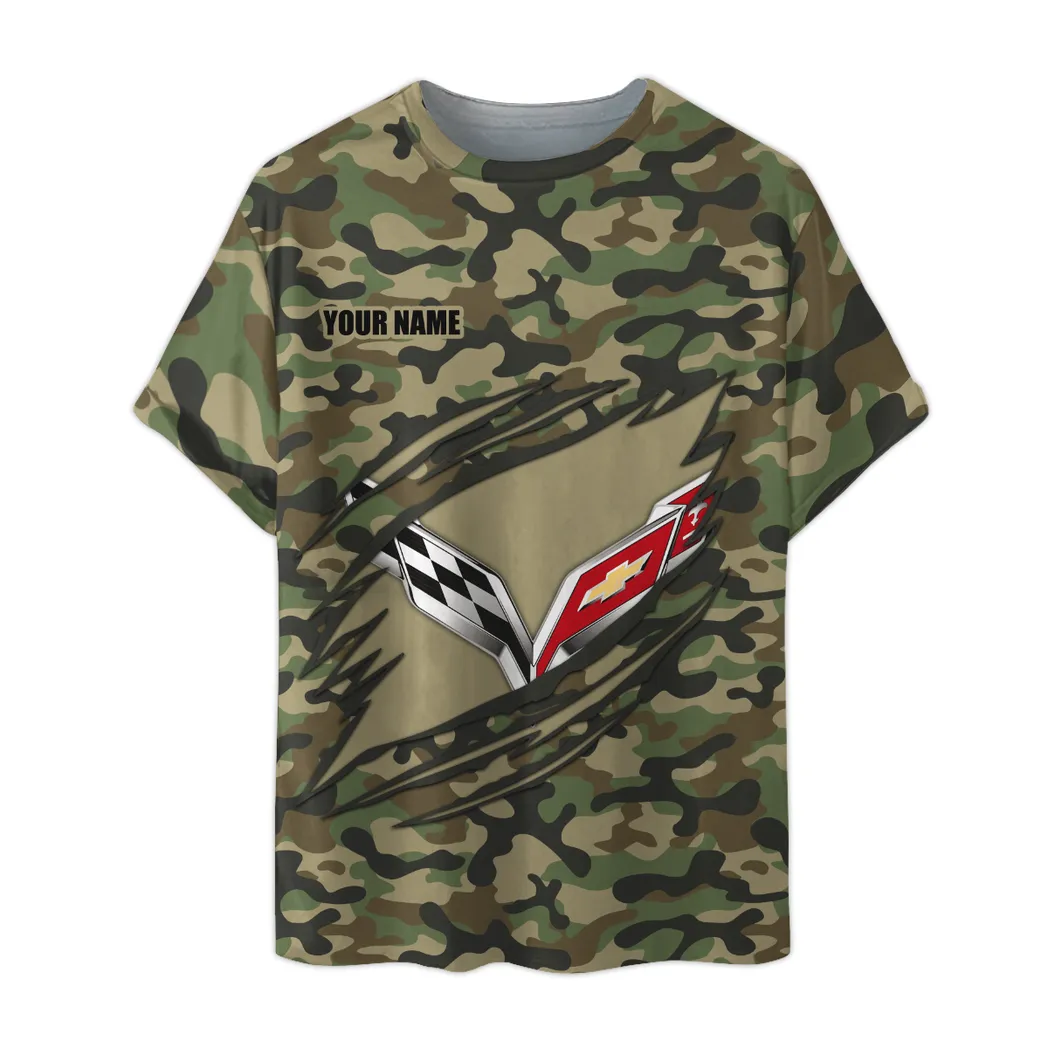chevrolet corvette t shirt im camouflage stil oversized hemd car210040825695 tymdj