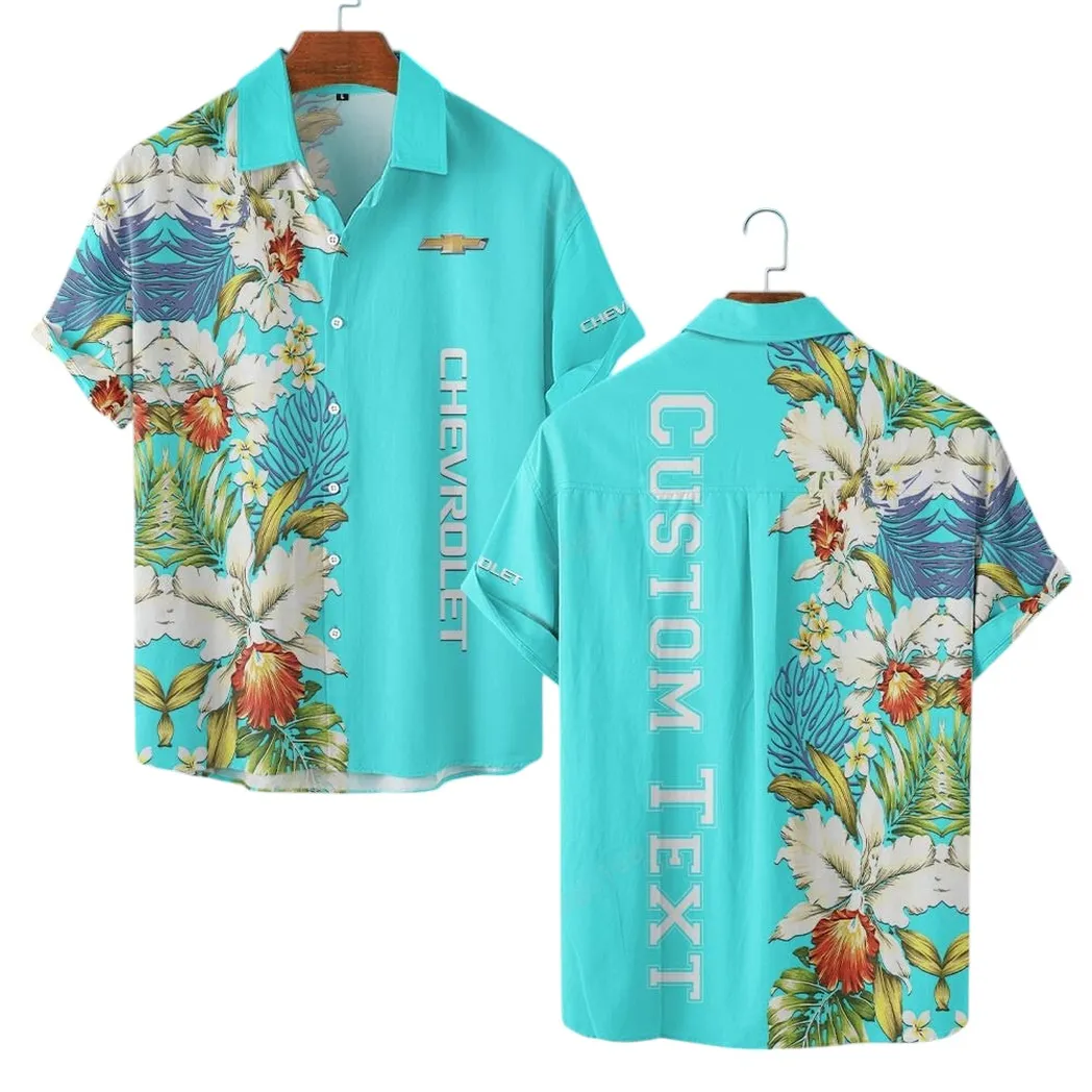 Chevrolet Hawaiihemd für Männer, Hawaiian Shirt für Chevrolet Fan CAR1230304005 - Cyan