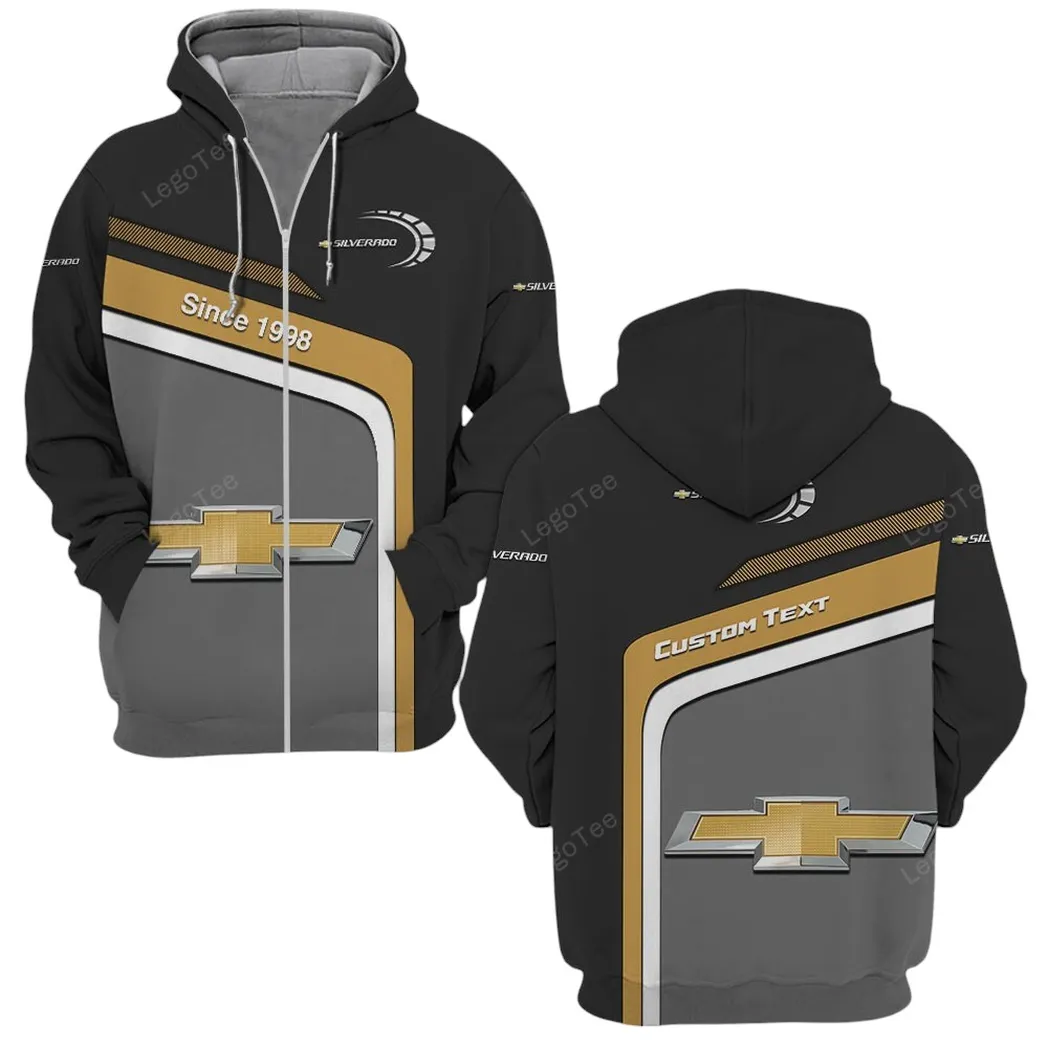 Chevrolet Silverado Hoodie mit reißverschluss, Allover-Druck Hoodie Chevrolet Silverado Fan CAR11103032514