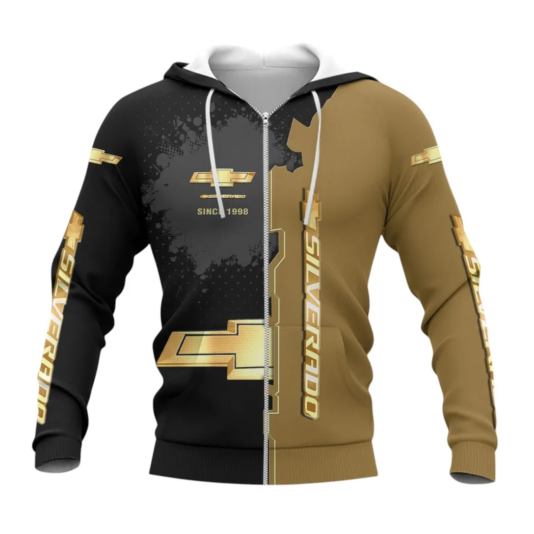 Chevrolet Silverado Hoodie mit reißverschluss, Allover-Druck Hoodie Chevrolet Silverado Fan CAR44021725013-3