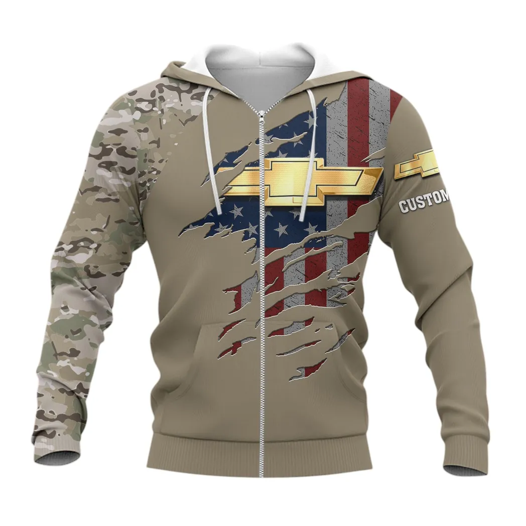 Chevrolet Silverado Hoodie mit reißverschluss, Allover-Druck Hoodie Chevrolet Silverado Fan CAR46021725014-3