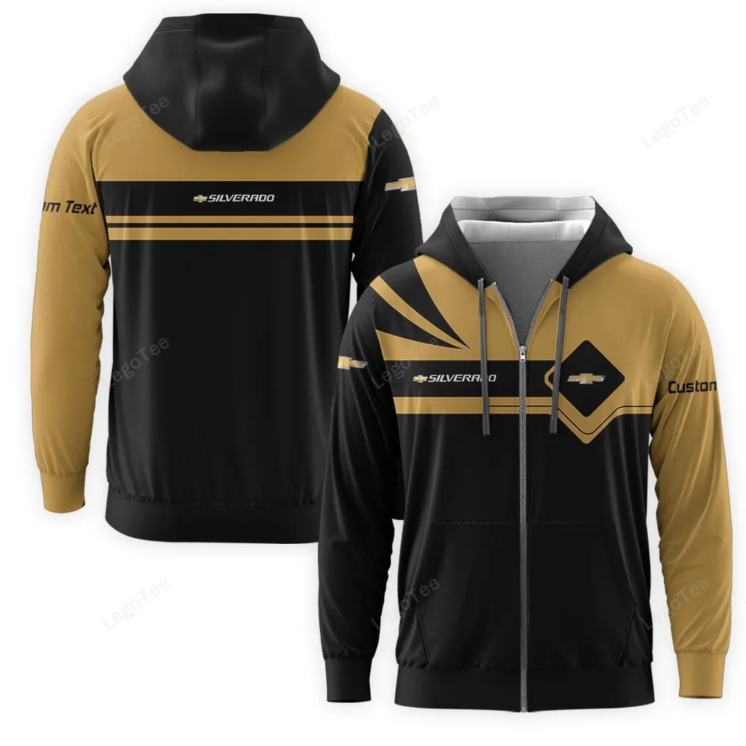 Chevrolet Silverado Hoodie mit reißverschluss, Allover-Druck Hoodie Chevrolet Silverado Fan CAR9803032514