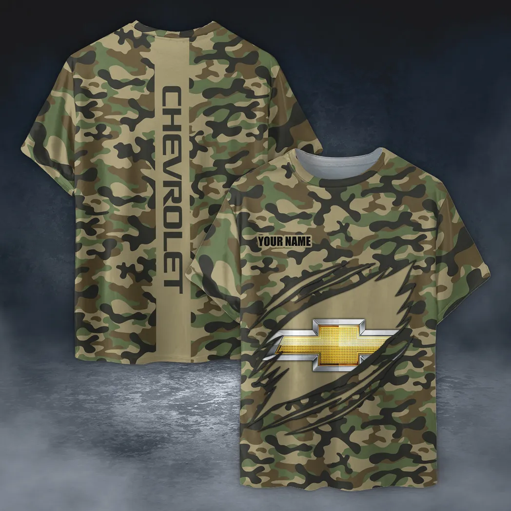 chevrolet t shirt im camouflage stil oversized hemd car210040825694 psgcy