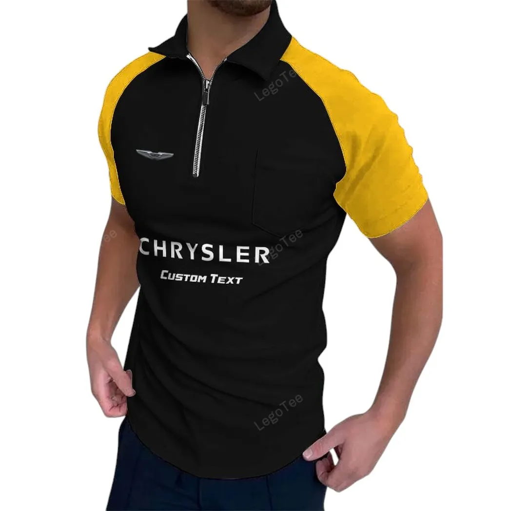 chrysler poloshirt mit reiverschluss geschenk fr chrysler fan yellow car129021025257 7