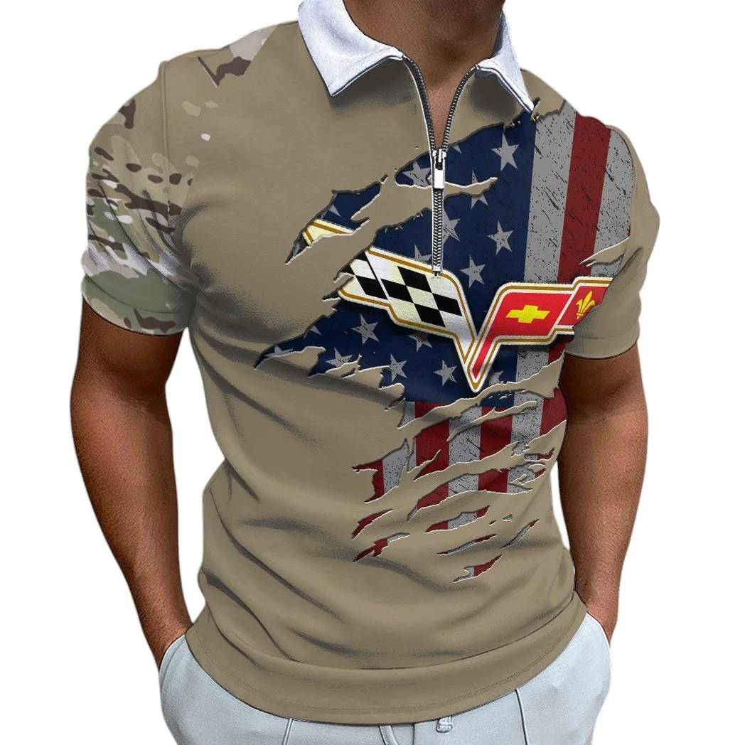 Corvette C6 Poloshirt mit Reißverschluss, Geschenk für Corvette C6 Fan CAR340213023-1