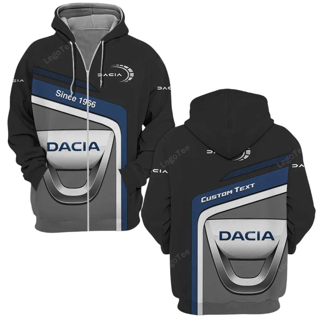 Dacia Hoodie mit reißverschluss, Allover-Druck Hoodie Dacia Fan CAR11103032517