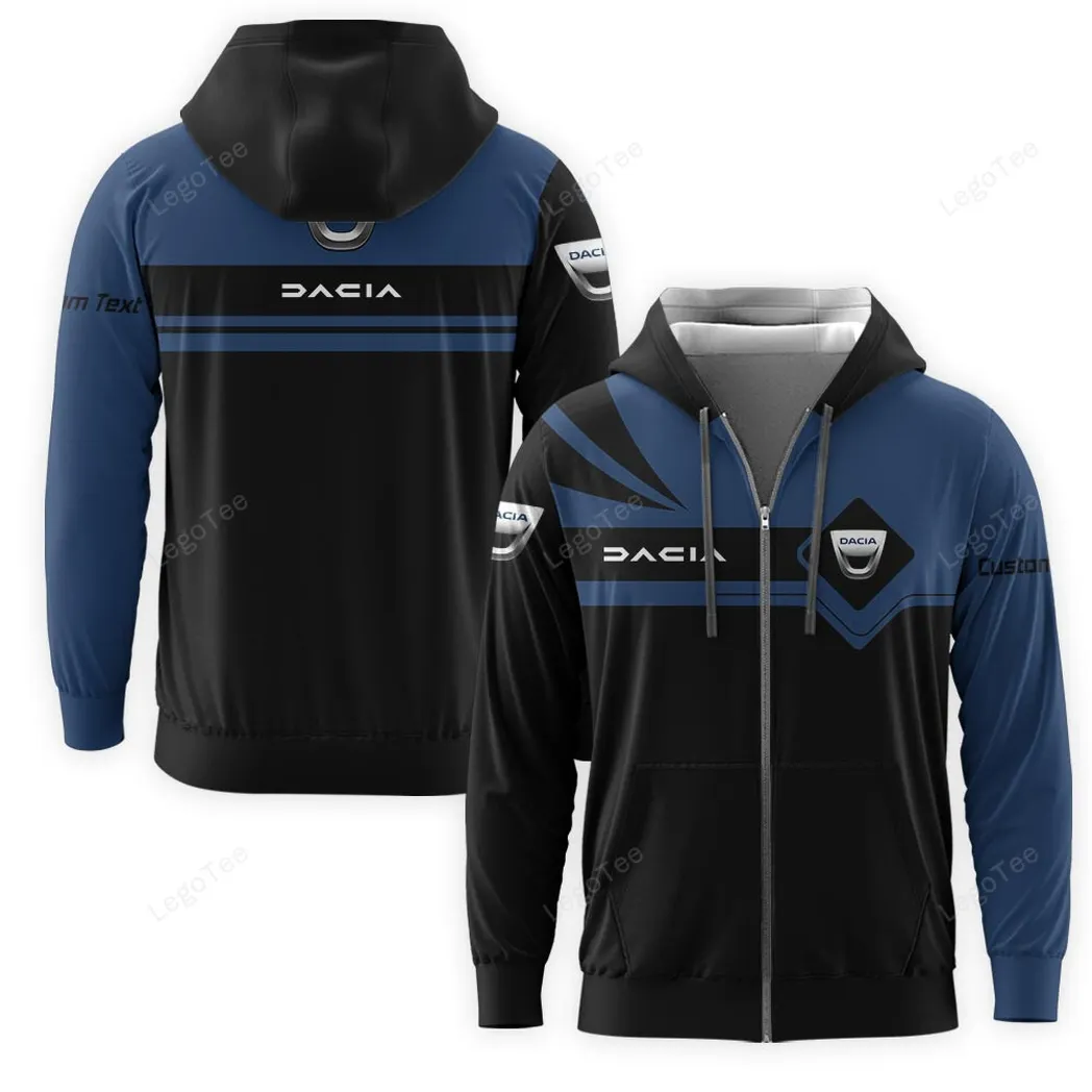 Dacia Hoodie mit reißverschluss, Allover-Druck Hoodie Dacia Fan CAR9803032517